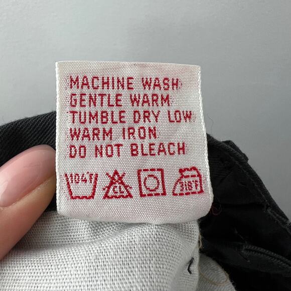 VINTAGE GITANO Black Poly Cotton Blend Pleated Front High Waist Pants Size 8/9 - Picture 7 of 7